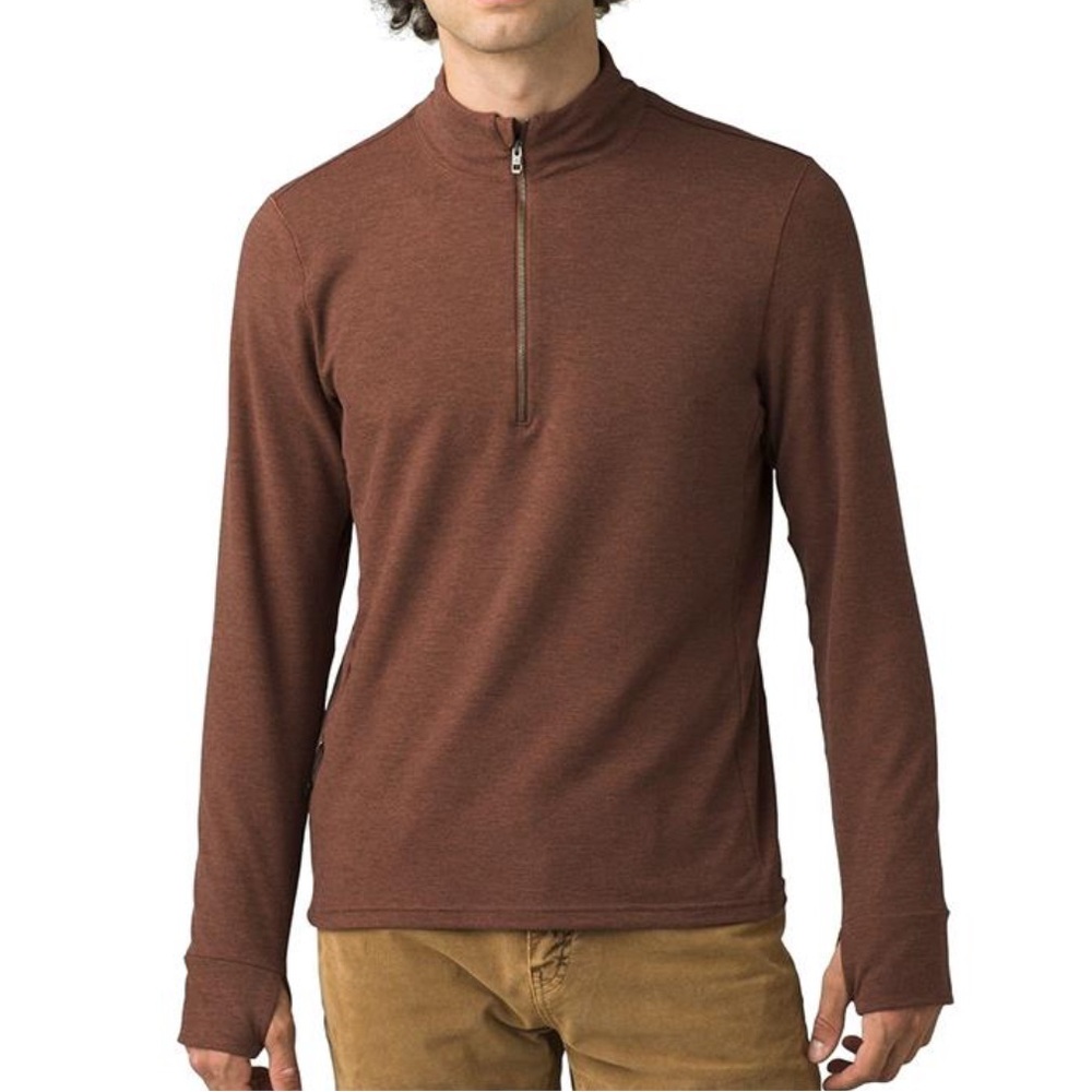 Prana Brown Quarter-Zip Sweatshirt